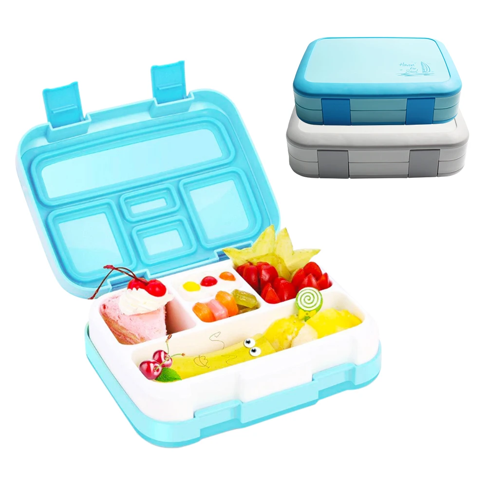 Портативные Детские Ланч боксы емкостью 800 мл с 5 отделениями коробка микроwavable
