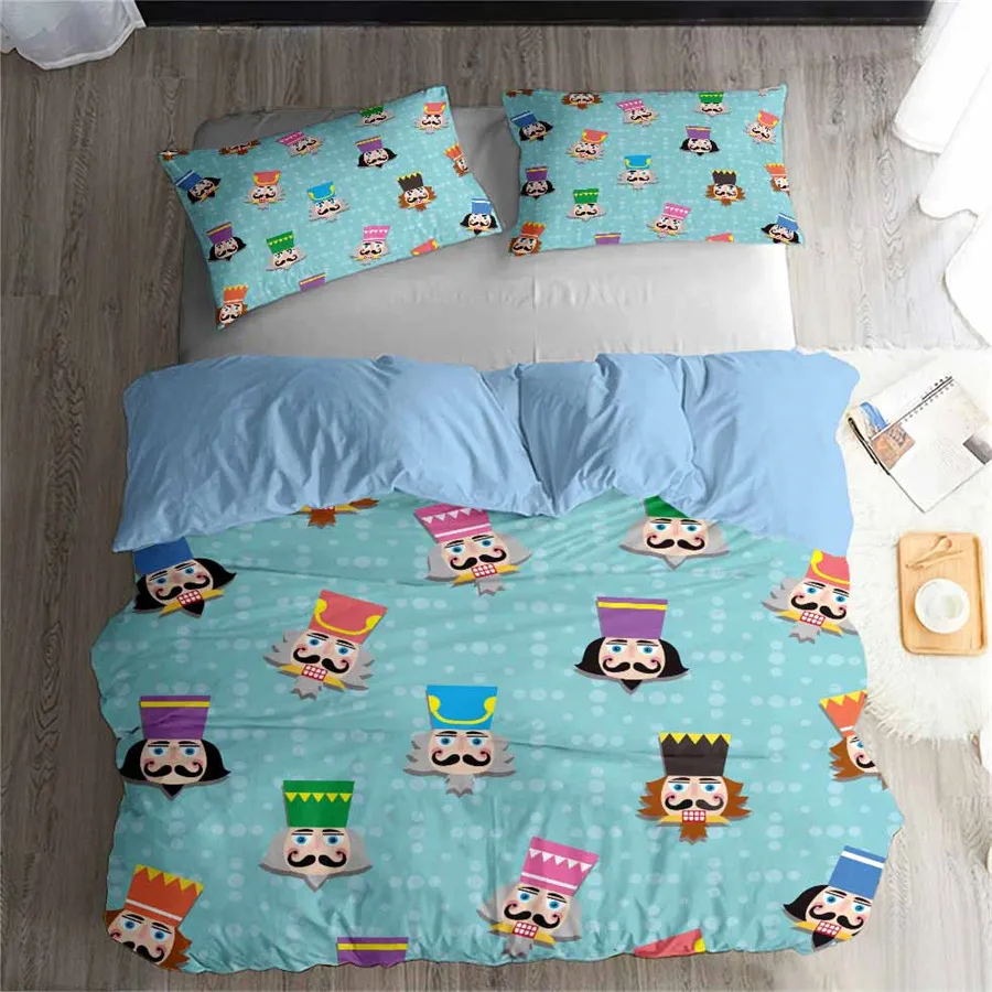 HELENGILI 3D Постельное белье Щелкунчик печати пододеяльник набор Bedcloth с Наволочка на