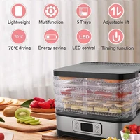 1pc food dehydrator 250w 60hz lcd display dried fruit vegetables herb meat machine household kitchen tool