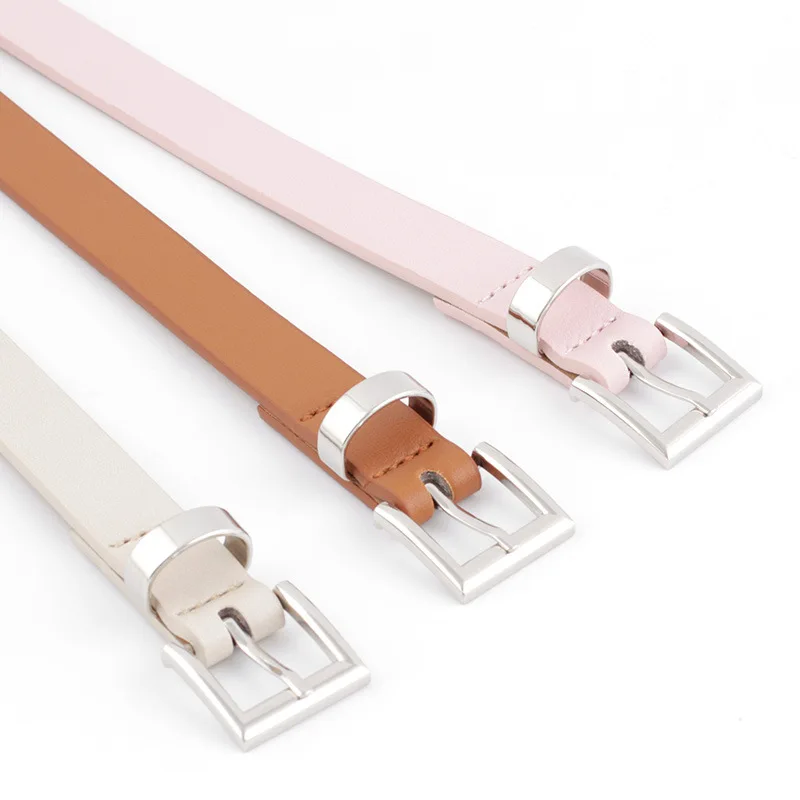 

105cm Women PU Leather Silver Square Alloy Pin Buckle Belt Solid Color Dress Decorative Waistband Fashion Waist Belts cinturon
