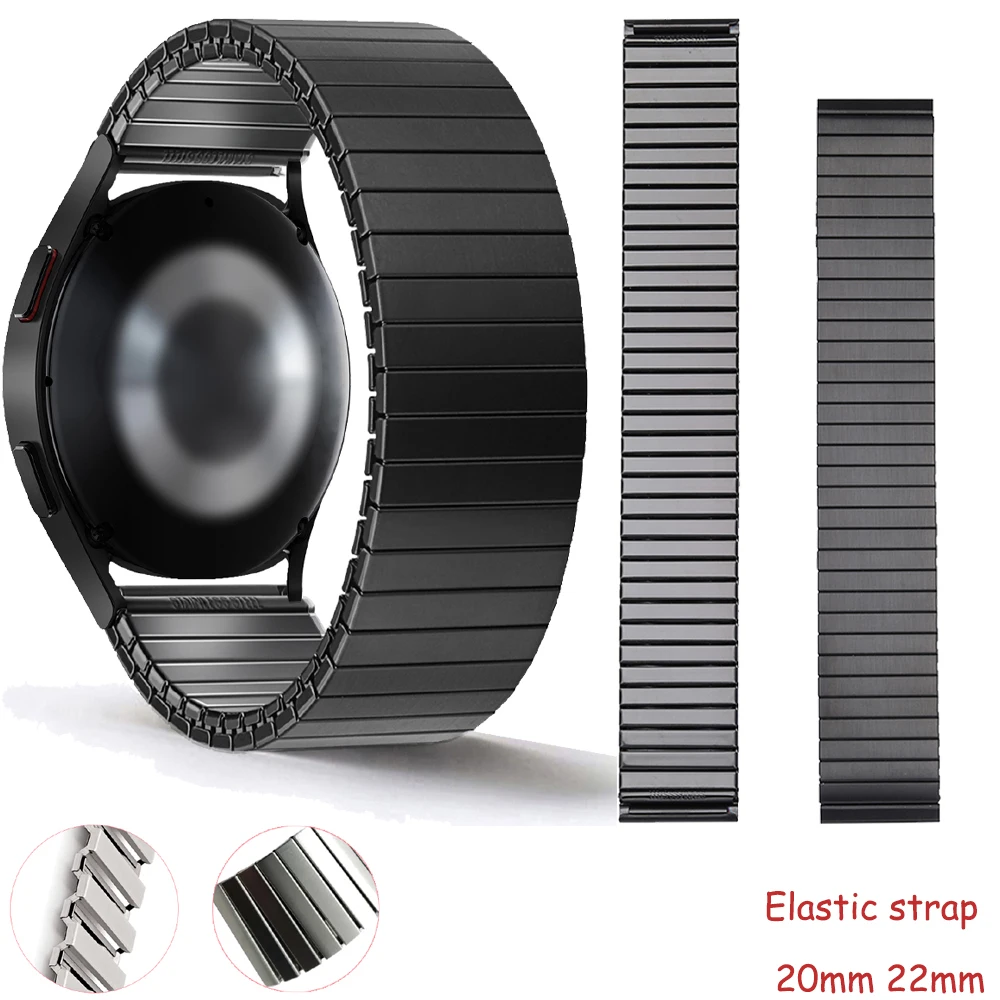 

Stainless Steel Elastic Strap for Samsung Galaxy Watch4 40/44mm Universal Bracelet for Galaxy Watch4 Classic 42/46mm Watch Band