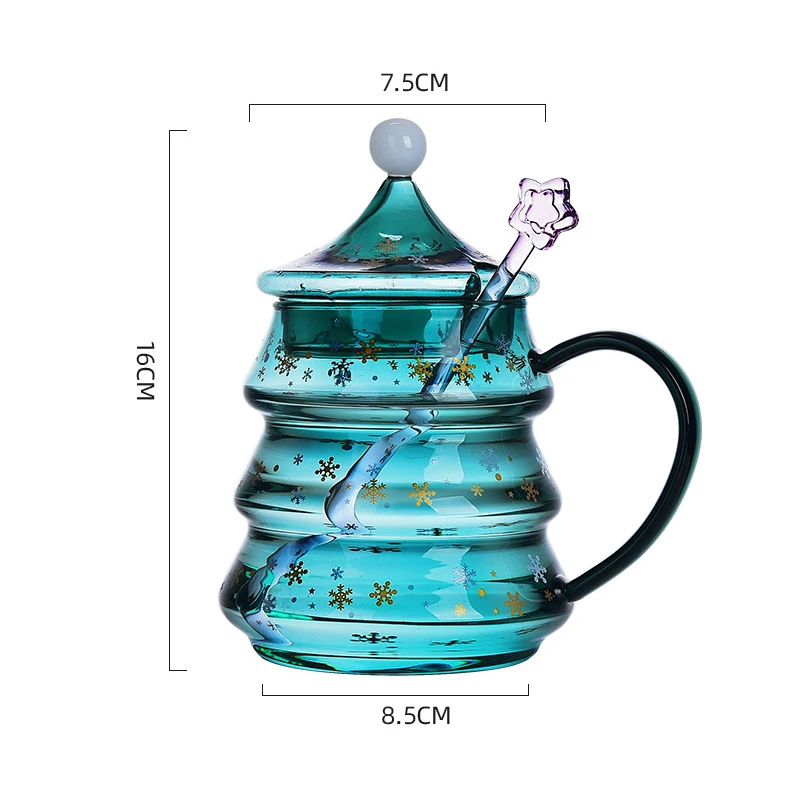 Креативная Рождественская чашка в форме дерева стеклянная термостойкая