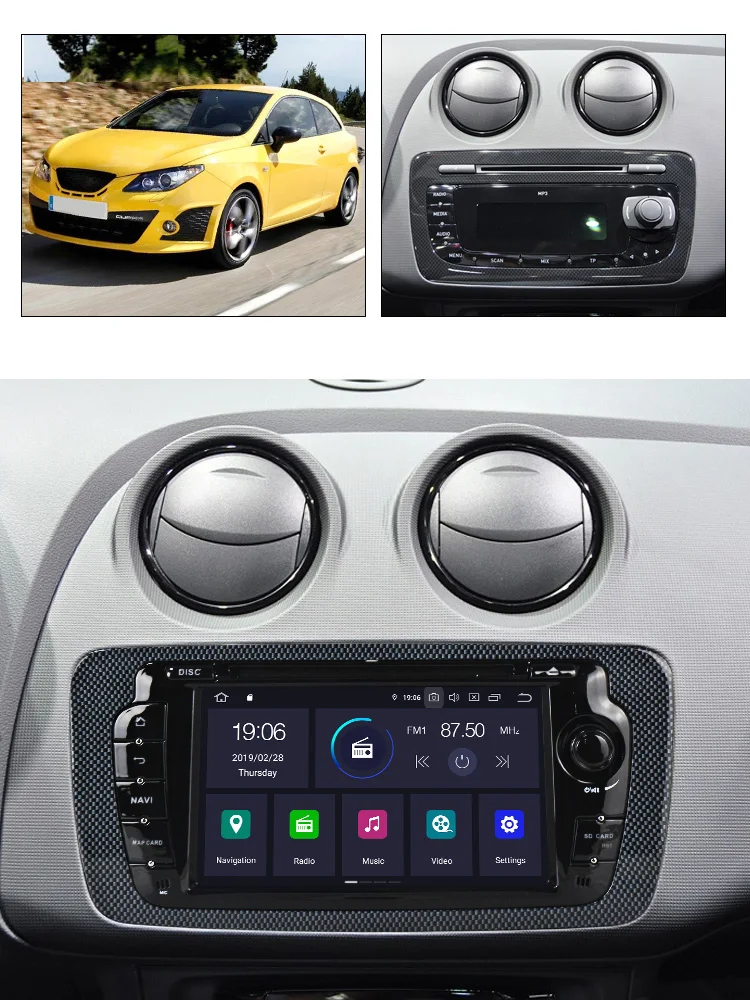 NaviFly Android9.0 ips экран DSP автомобильный dvd-плеер для сиденья Ibiza 2009-2013 gps навигация OBD2 RDS raido TPMS автопроигрыватель