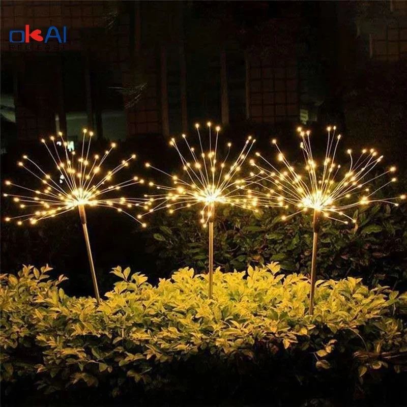 

Park decoration string lights Solar fireworks lights lawn string lamp Outdoor 150 LED waterproof Solar Powered Firework Lights