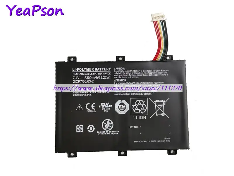 Аккумулятор Yeapson SMP-BOBCACLL4 7 4 В 5300 мА · ч Вт для ноутбука Xplore XSlate B10 IX101B2 D10 iX101B1 |