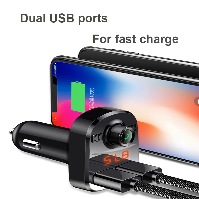 12 V/24 V автомобильный набор Handsfree Беспроводной Bluetooth FM передатчик прикуриватель MP3