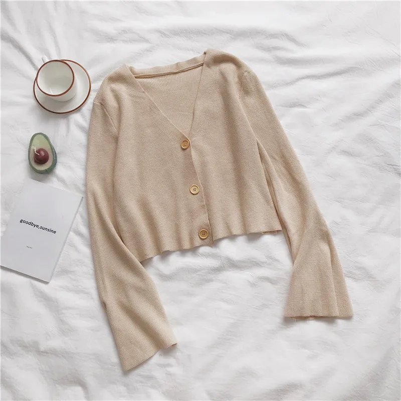 Женский вязаный кардиган модный шикарный короткий новый тонкий уличный топ с