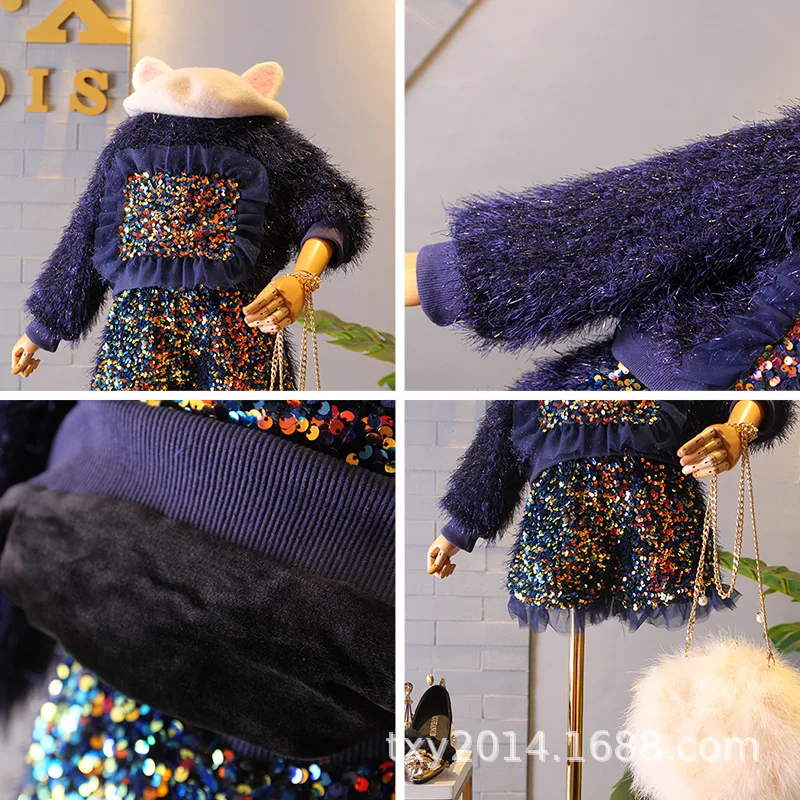 Детская одежда новинка зимы 2019 тяжелая промышленная плюшевая Одежда для девочек