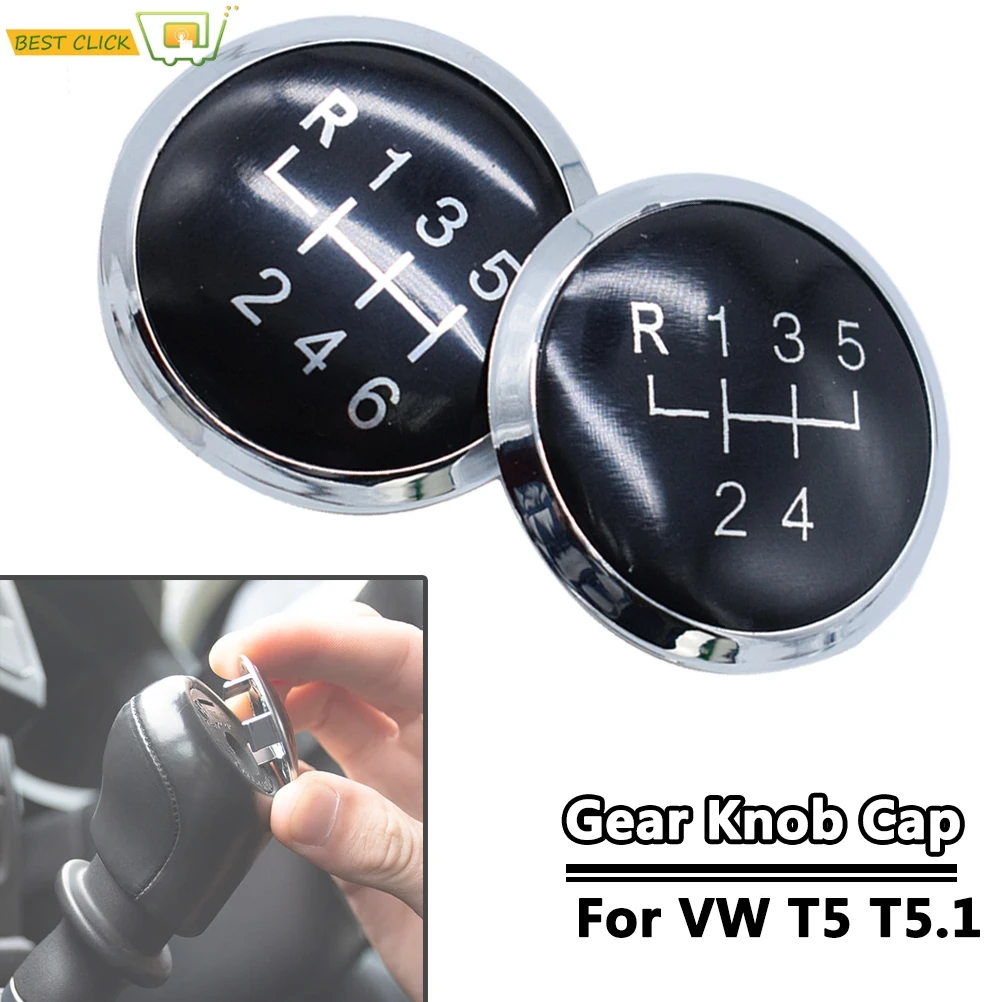 

5/6 Speed Gear Knob Stick Badge Emblem Trim Cap Cover For Volkswagen VW Transport T5 T6 Gp 2003 2004 2005 2006 2007 -2019