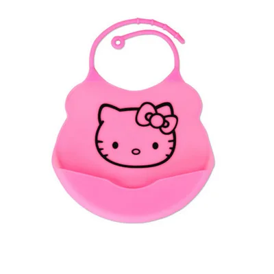 Дизайн детские нагрудники водонепроницаемый силиконовые ложки для кормления маленьких Платочек-слюнявчик с веревкой и мультяшным рисунком, для младенцев, для новорожденных, Водонепроницаемый Фартуки, детские нагрудники - Цвет: pink