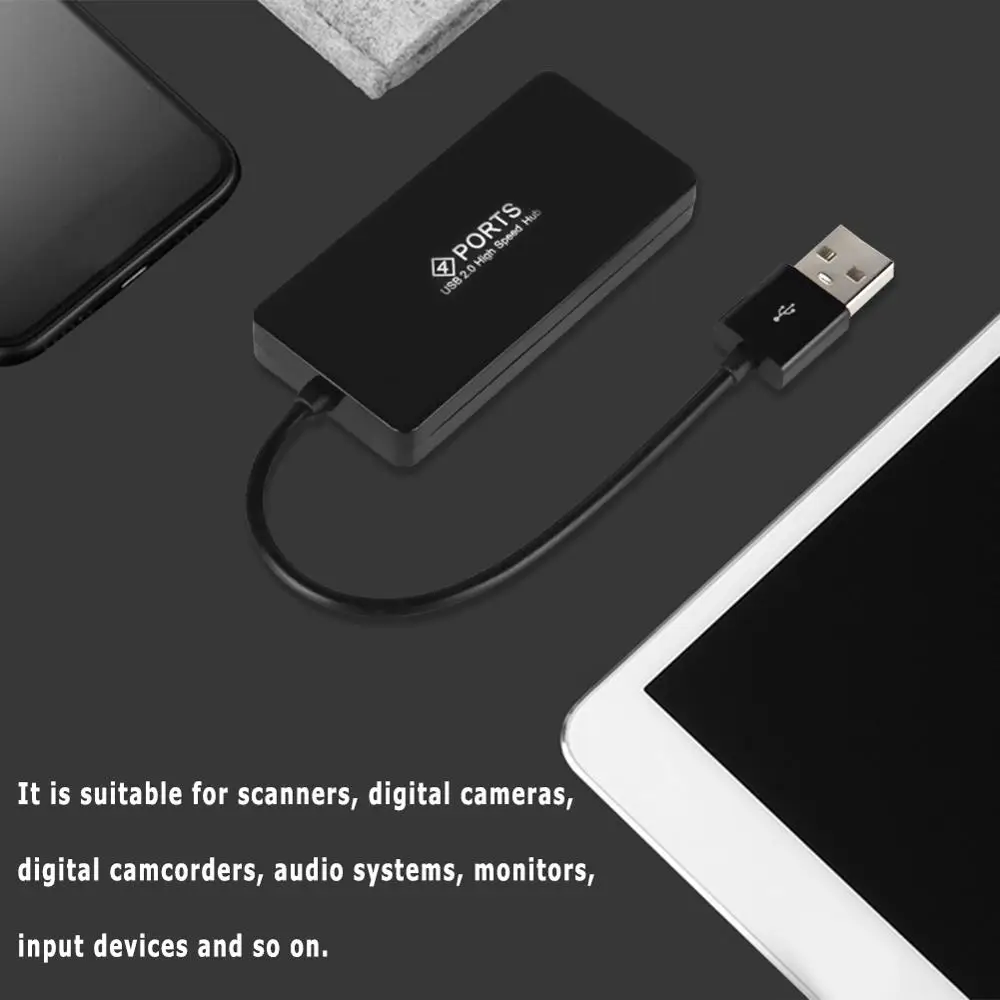 4 порта USB 2 0 концентратор для ноутбуков разветвитель компьютерный адаптер