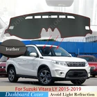 Из искусственной кожи для Suzuki Vitara LY 2015 2016 2017 2018 2019 эскудный спортивный Противоскользящий коврик для приборной панели, накладка, Солнцезащитный коврик, накидка