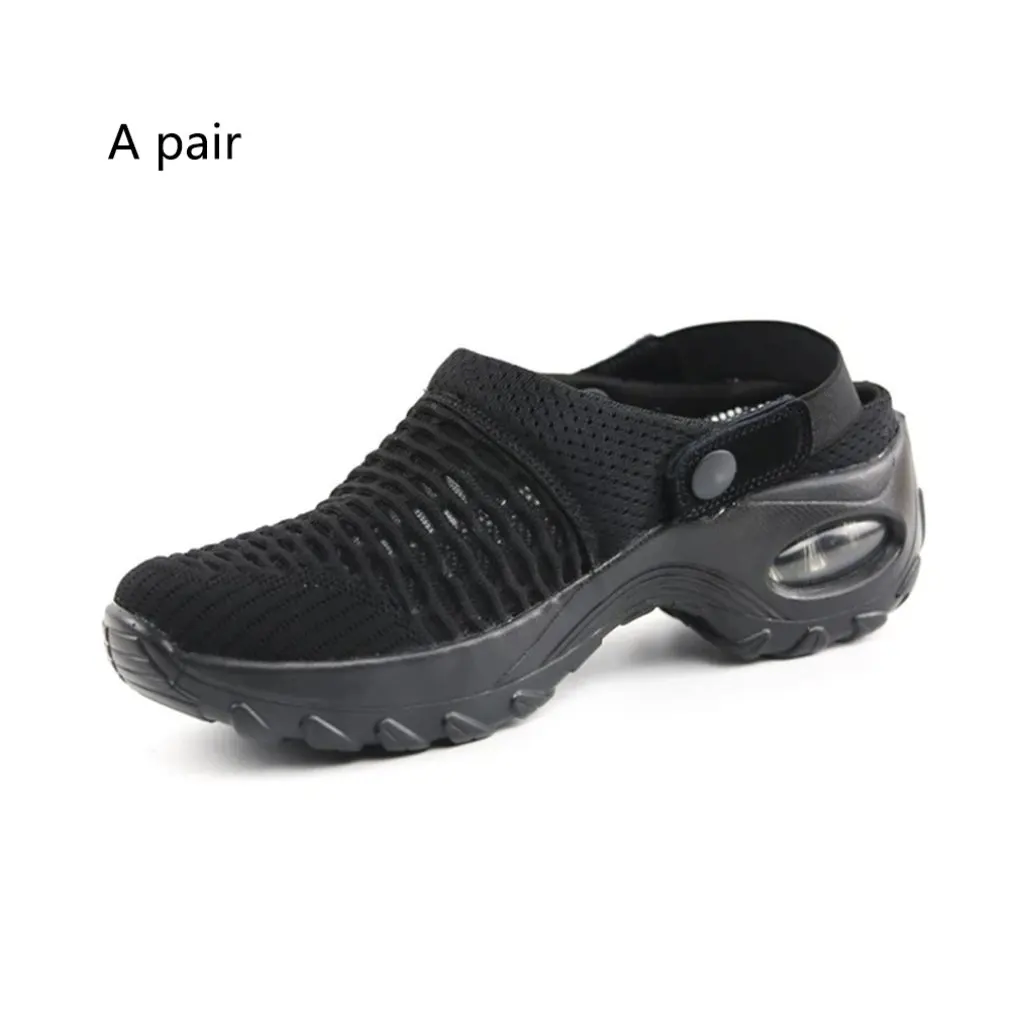 

Flying Woven Mesh Casual Old Man Mom Shoes Geometric Plaid Sock Sneakers Female Net Cloth Summer Breathable Lightweight