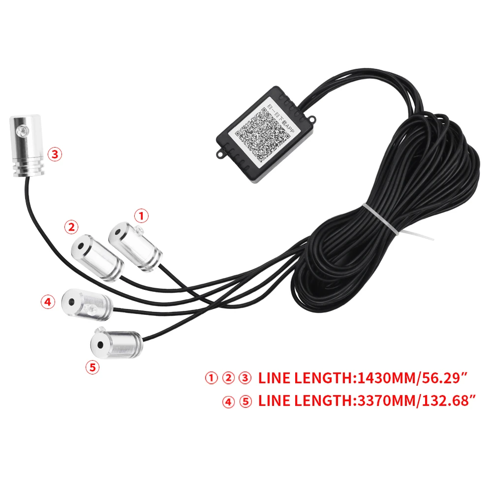RGB LED Car Interior Decorative Light Strip Flexible Atmosphere Lamp With Cigarette Connector By APP Control 8M Neon | Автомобили и