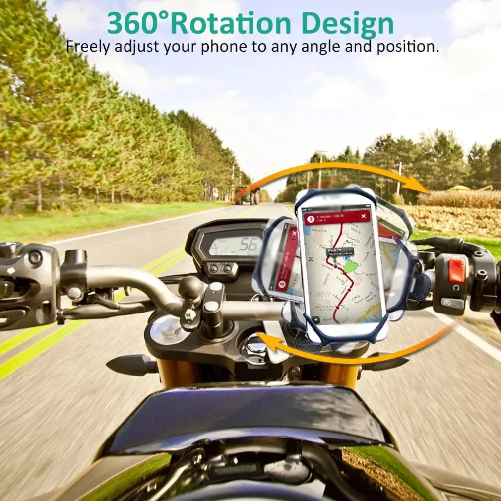 bicycle mobile phone holder rotating silicone bicycle phone holder motorcycle handlebar holder for 4 0 inch 6 0 inch phone free global shipping