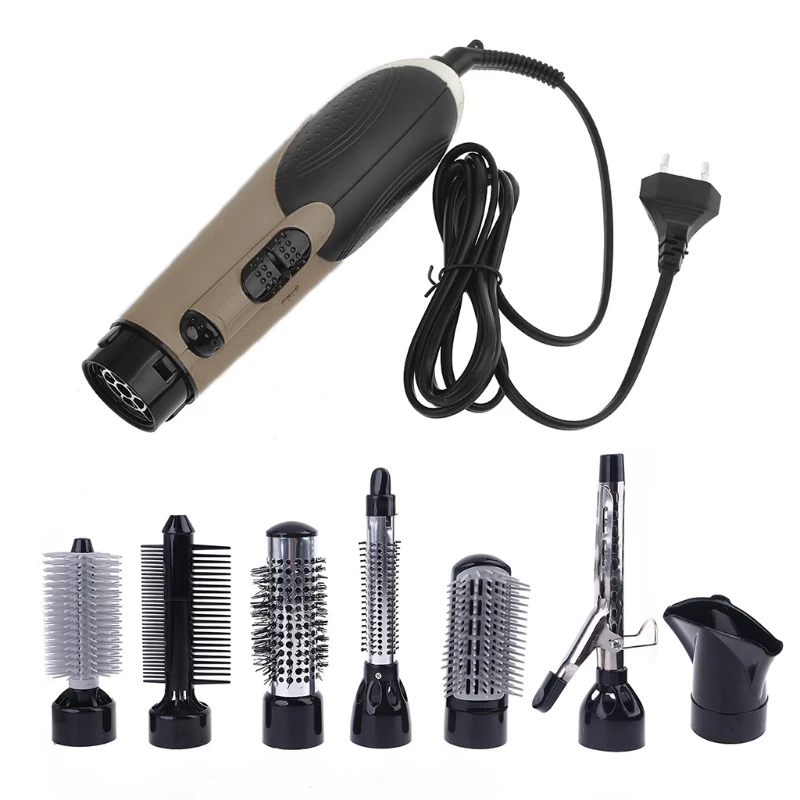 

7 in 1 Multifunction Professional Negative Ion Hair Dryer with Comb Curling Wand A0NC