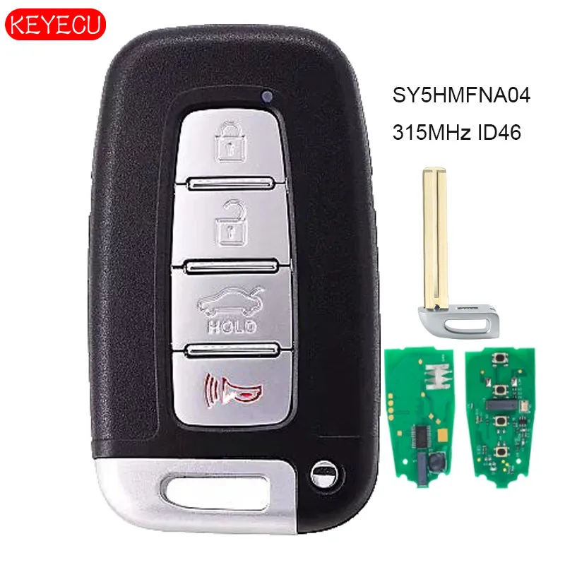 Клавиатура KEYECU с 4 кнопками Φ 315 МГц ID46 для Hyundai Elantra Tuscon Kia Optima 2011-2017 FCCID : SY5HMFNA04 |