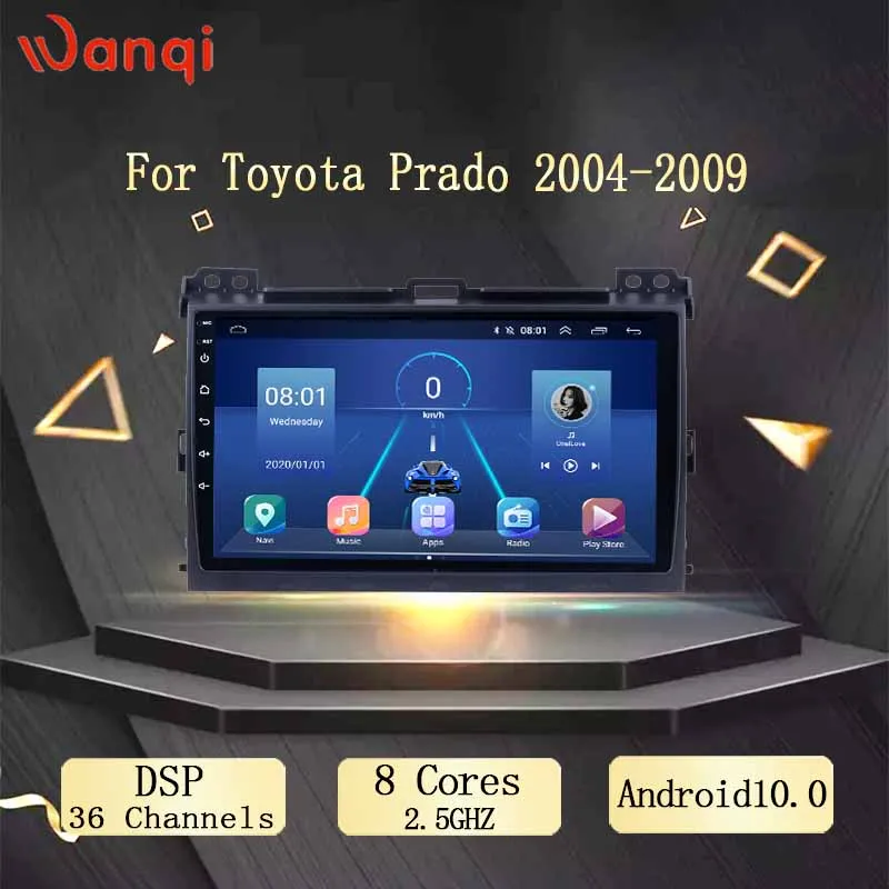 9 дюймов Wanqi 10 0 для Toyota Prado 2004 2009 HD Автомобильный AHD DSP GPS DVD плеер навигация Радио