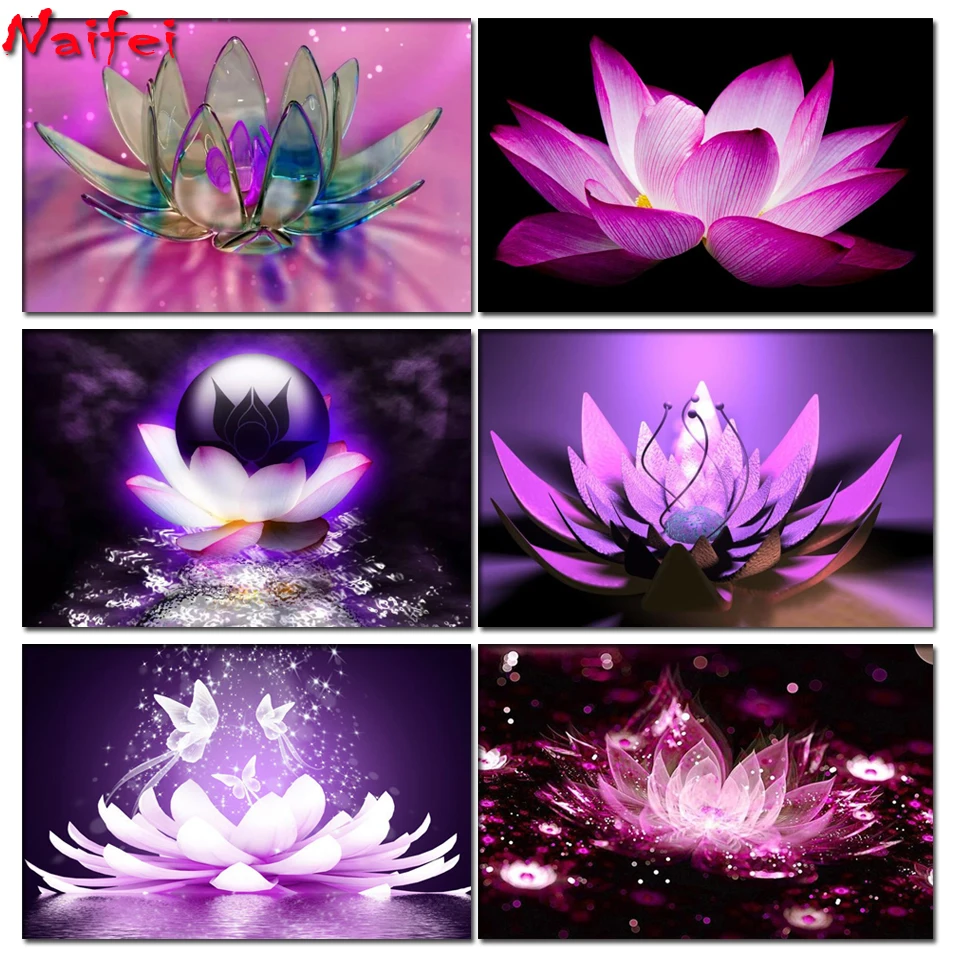 

Diy Diamond Embroidery Lotus Mosaic Picture Of Rhinestone Handicraft Diamond Painting Flower Cross Stitch Kits Sale Home Decor