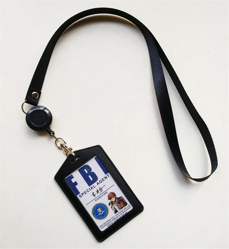 Anime Detective Conan Akai Shuuichi Rye Cosplay FBI Documents Leather Case Holder ID Cards Holder Lanyard Card Bag Custom Made