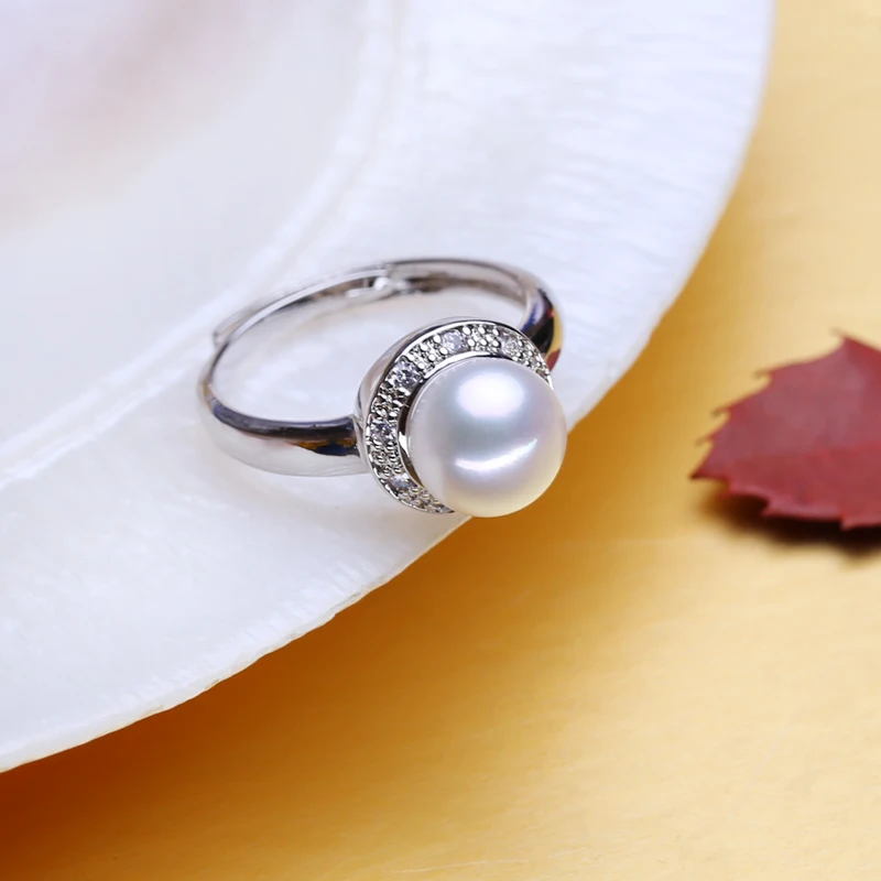 FENASY 925 Серебряные кольца для женщин ювелирные изделия из жемчуга с украшением в