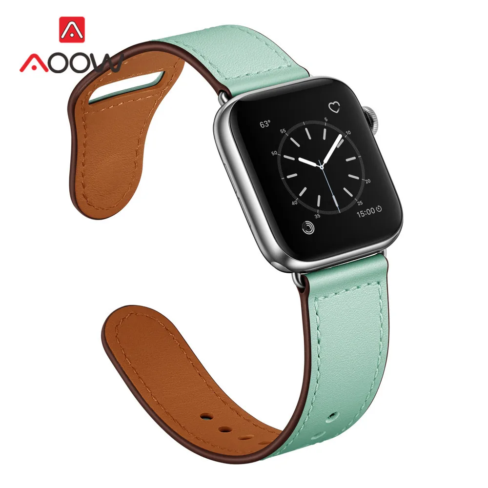Ремешок из натуральной кожи для Apple Watch 4, 40 мм, 44 мм, 38 мм, 42 мм, высокое качество, для мужчин и женщин, ремешок для часов, браслет для iWatch 1, 2, 3