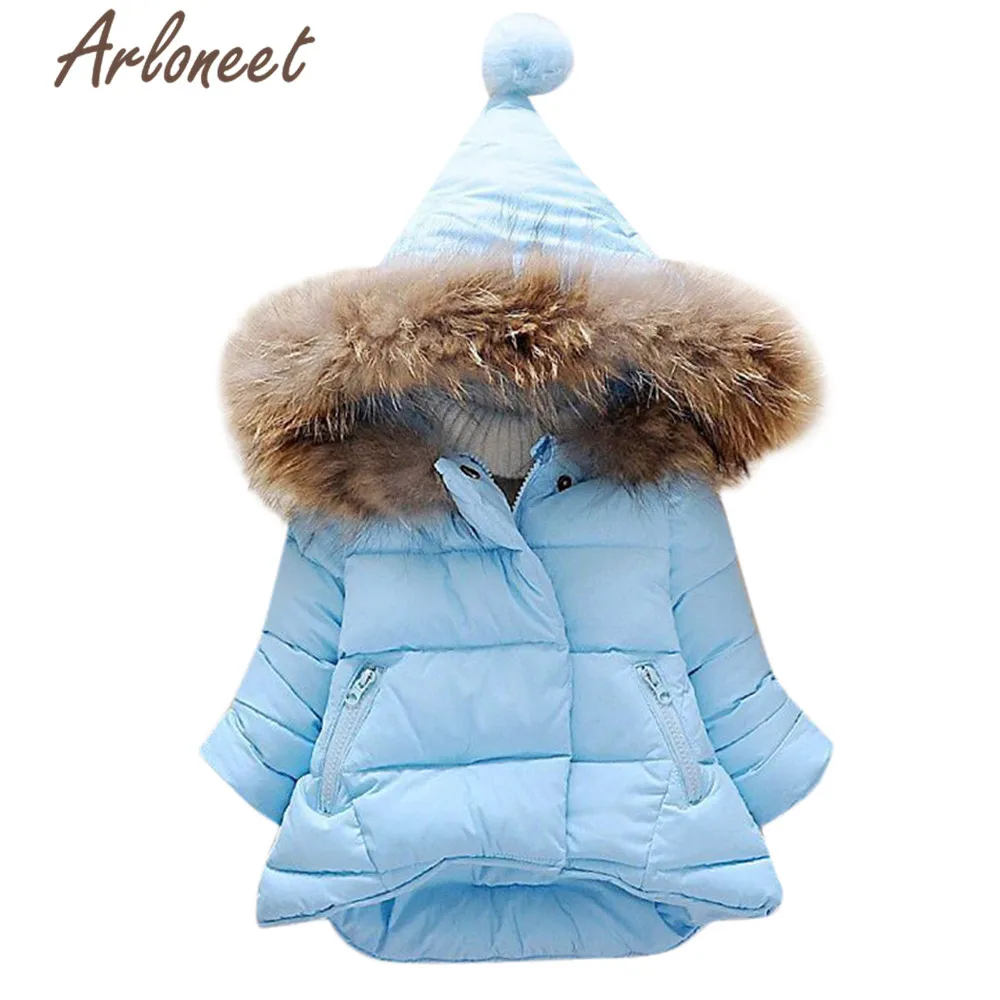 BU Одежда arloneet; пальто с капюшоном для маленьких девочек; шарф для девочек; ультратонкая пуховая куртка с помпонами; Верхняя одежда; детская парка; ветрозащитная верхняя одежда - Цвет: BU