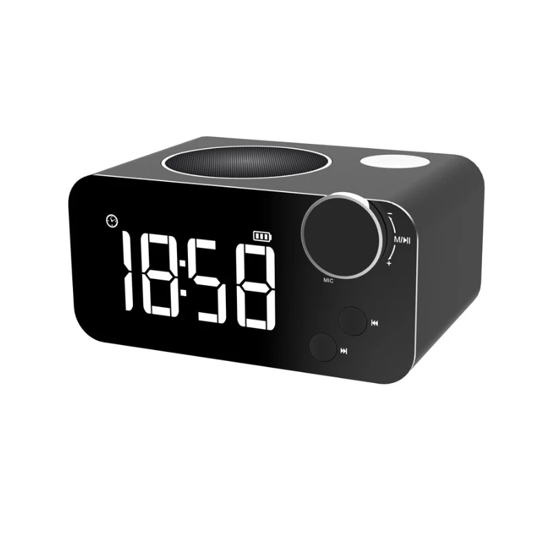 Alarm Clock LED Mirror Digital FM Radio Wireless Bluetooth Speaker Touch Sensing Electronic Desktop Tabke Clocks | Электроника