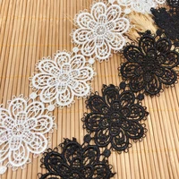 1 yard hollow flower black and white polyester barcode 4 9cm wide jewelry home furnishings clothing accessories