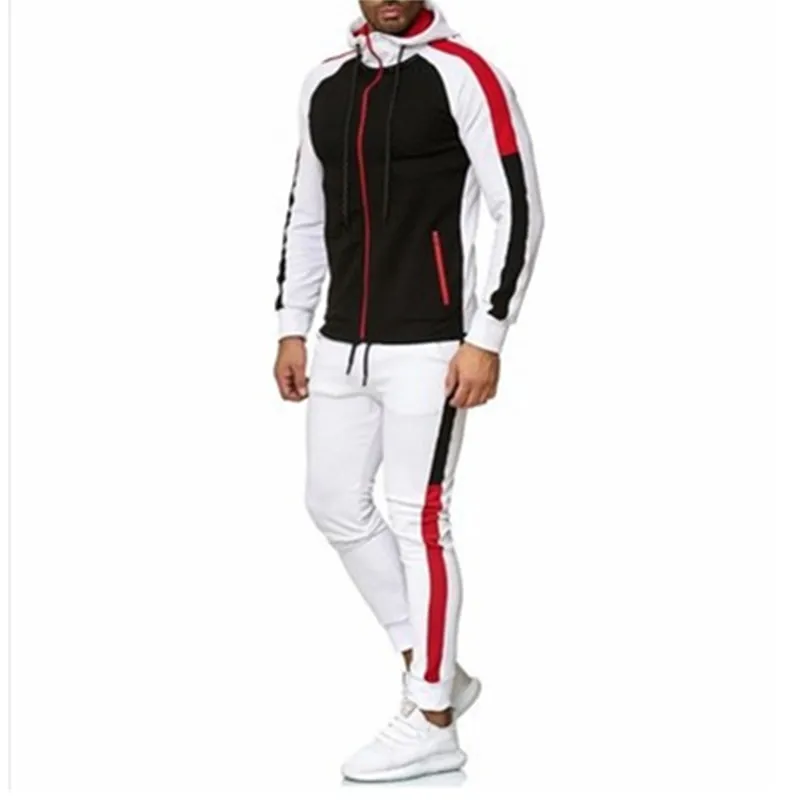 Брендовые новые мужские комплекты модные осенне зимние лоскутные куртки