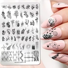 Дизайнерские пластины NICOLE DIARY для стемпинга ногтей, трафарет геометрического дизайна ногтей, шаблон для дизайна ногтей, лист цветка