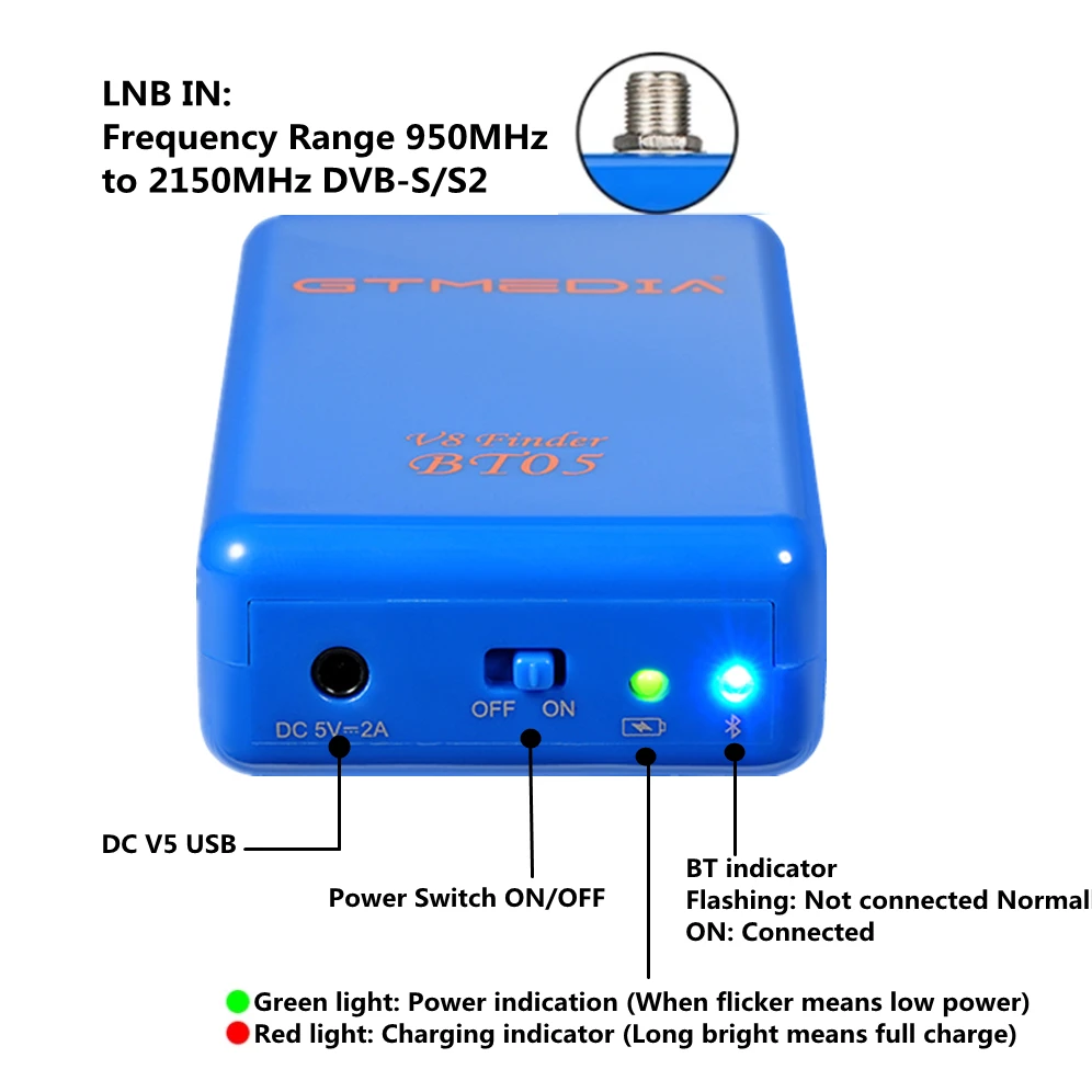 Спутниковый искатель Grwibeou V8 BT05 улучшенная связь модель 6906 6916 freesat bt01 bt03 Upgrad HD1080P BT03