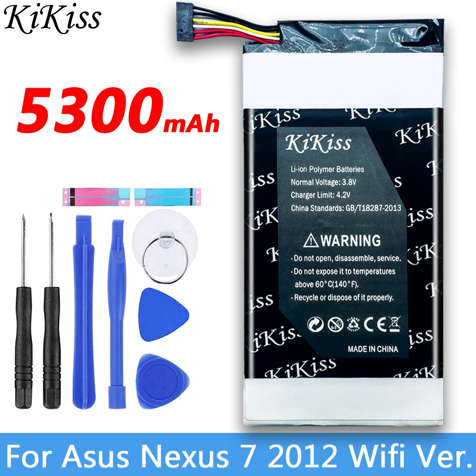 KiKiss 5300 мАч/16 Вт/ч 3 7 в C11 ME370T сменный литий полимерный аккумулятор для ASUS Google Nexus7 Nexus