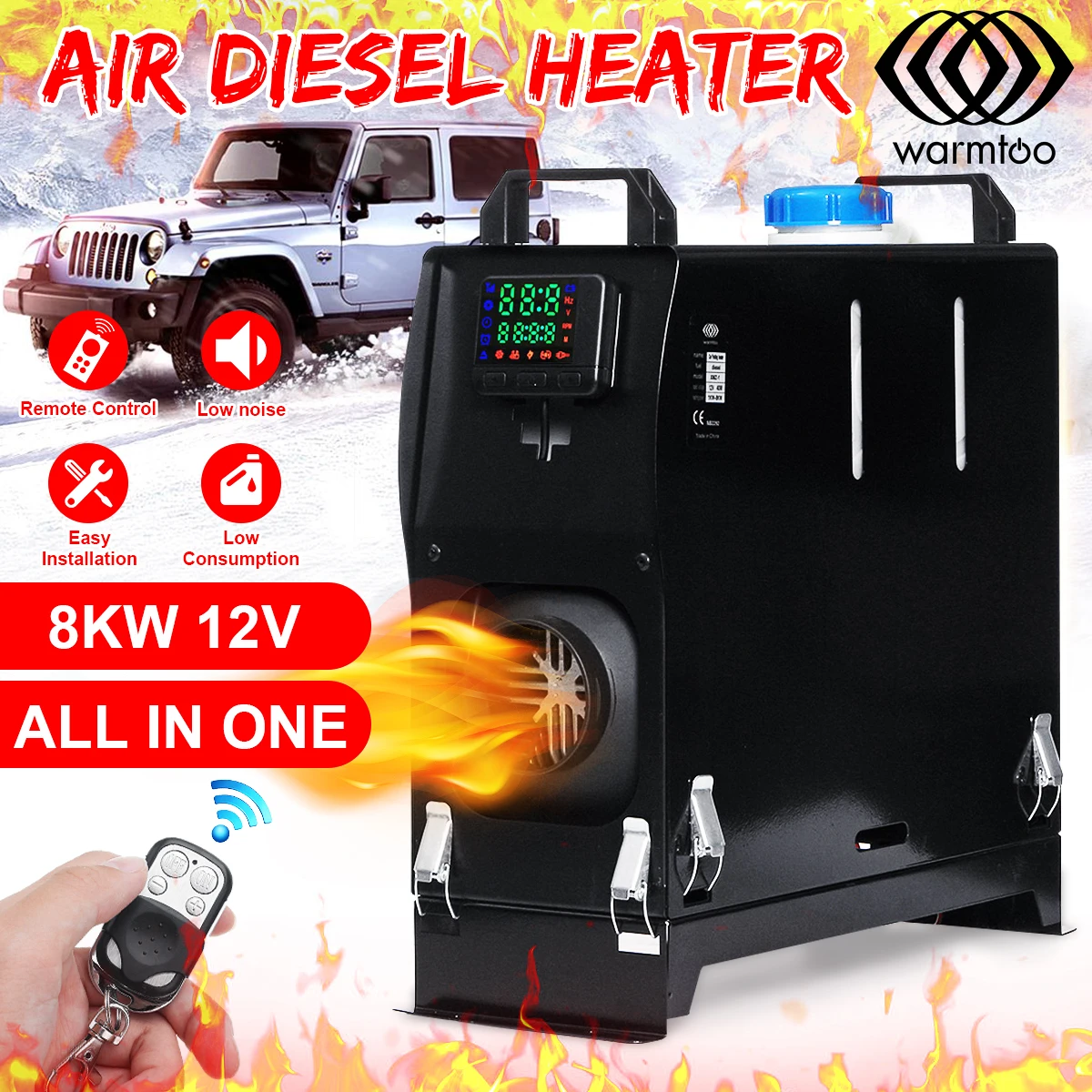 8000 Вт 12 В все в одном Дизельный подогреватель воздуха цифровой ЖК монитор
