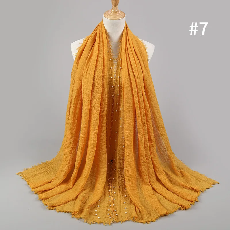 Хлопок Ислам ic хиджаб мусульманский Для женщин акриловых перламутровых мягкий