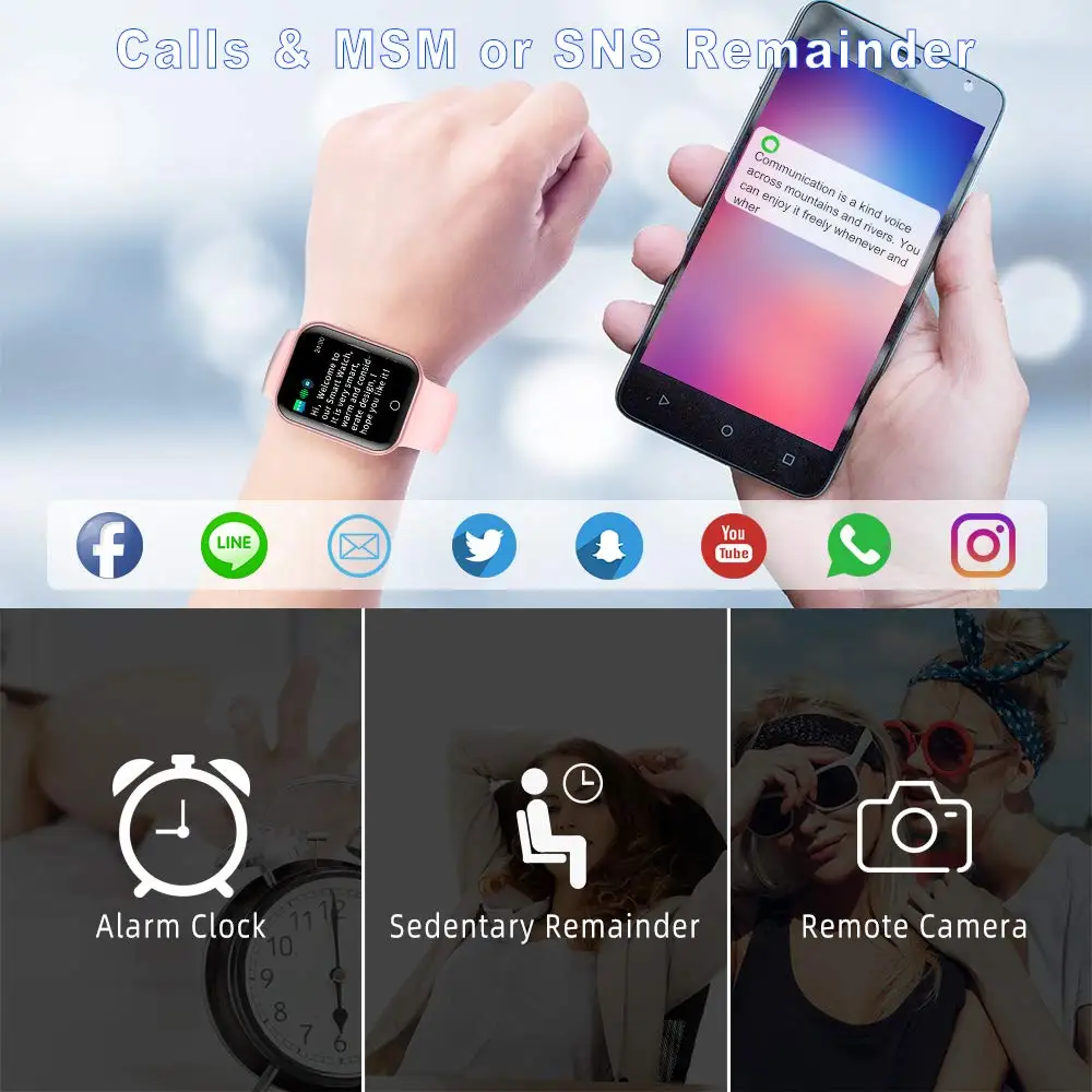 

2020 New Christmas Gift Smart Watch 4 Heart rate Blood pressure Fitness tracker smael watch Sport smartwatch for Women and Men