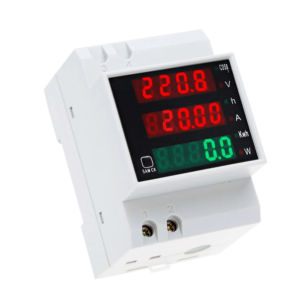 D52-2047 AC 80-300V 0-100A din-рейка светодиодный Вольтметр Амперметр активный коэффициент мощности счетчик энергии Напряжение Вольт ток многофункциональный