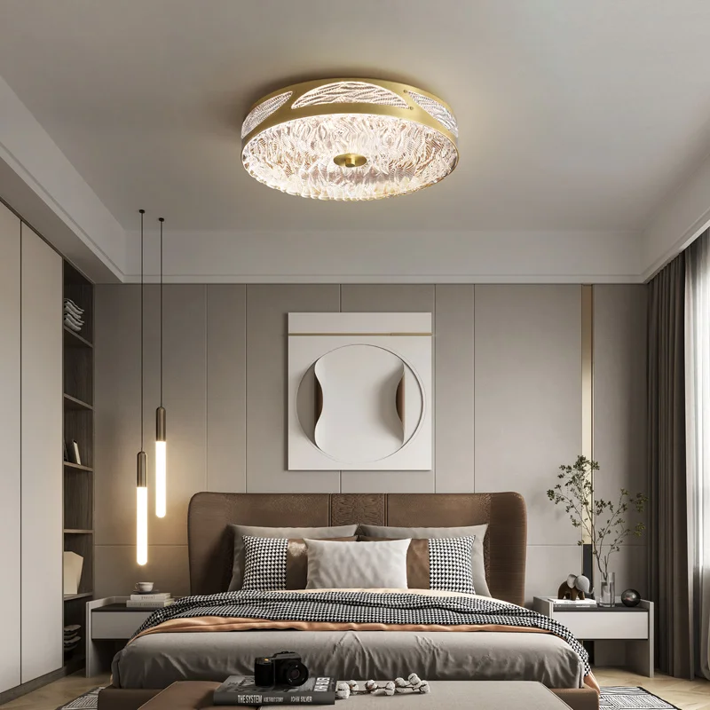 FSS медный Золотой потолочный светильник роскошная текстура водная пульсация