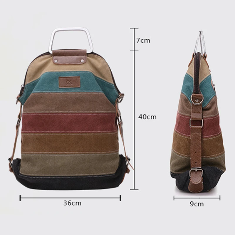 

Babylili Women Shoulder Bags Multifunction Handbag Lady Canvas Crossbody Bags Multiple Pockets Female Tote Stripe High Quality