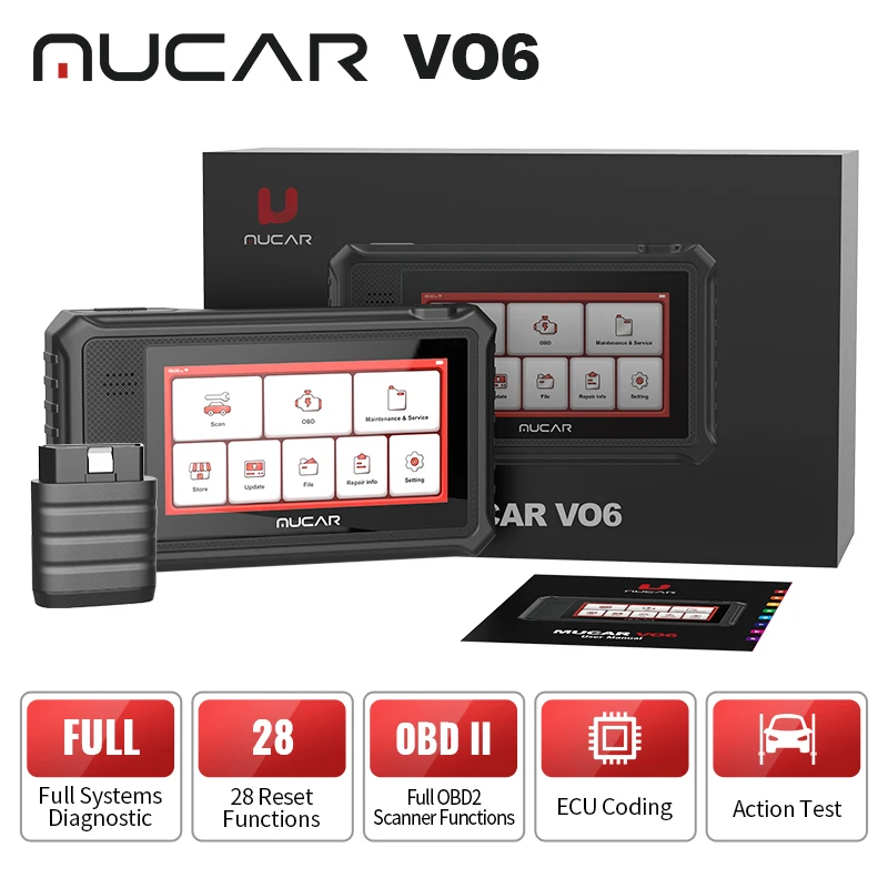 

Professional MUCAR VO6 Obd 2 Lifetime Free Car Update Diagnostic Tools Full Systems 28 Resets Obd2 Scanner For Auto Code Reader
