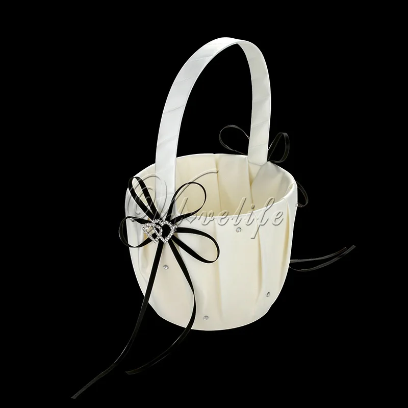 Свадебное платье для девочек в цветочек корзина бантом Двойное сердце со