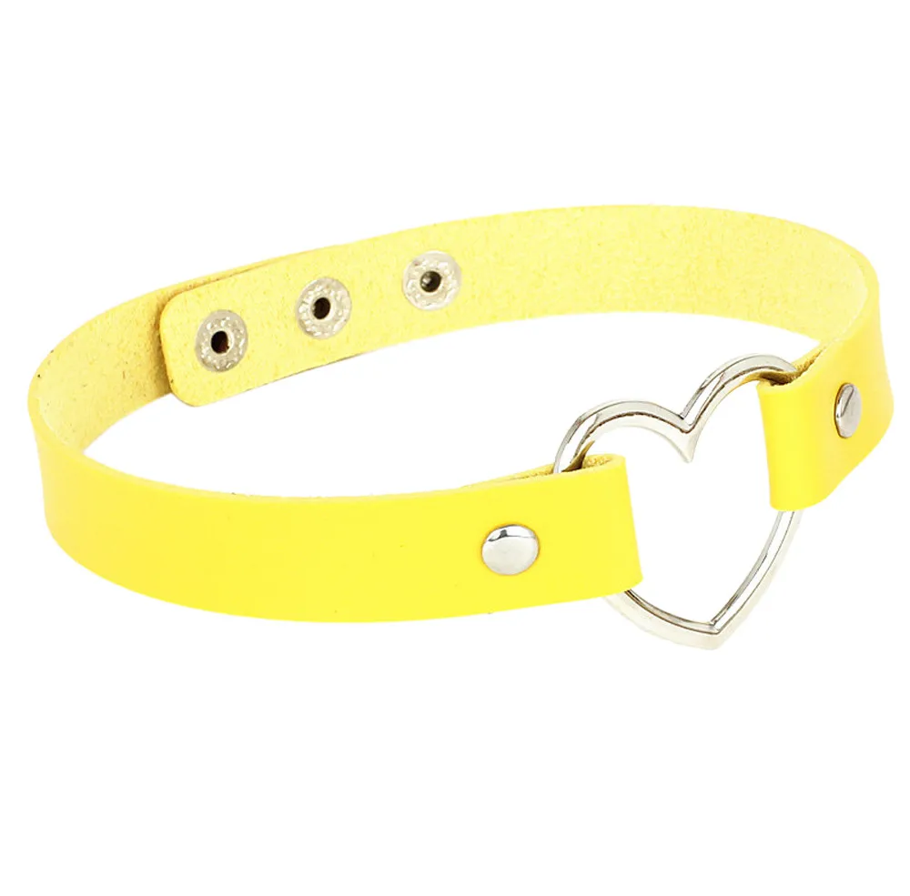 

hot sale 1 Pieces Choker Necklace Punk Leather Neck Chain Collar Heart Love Jewelry Female Neck Clavicle Chain Jewelry gift #9