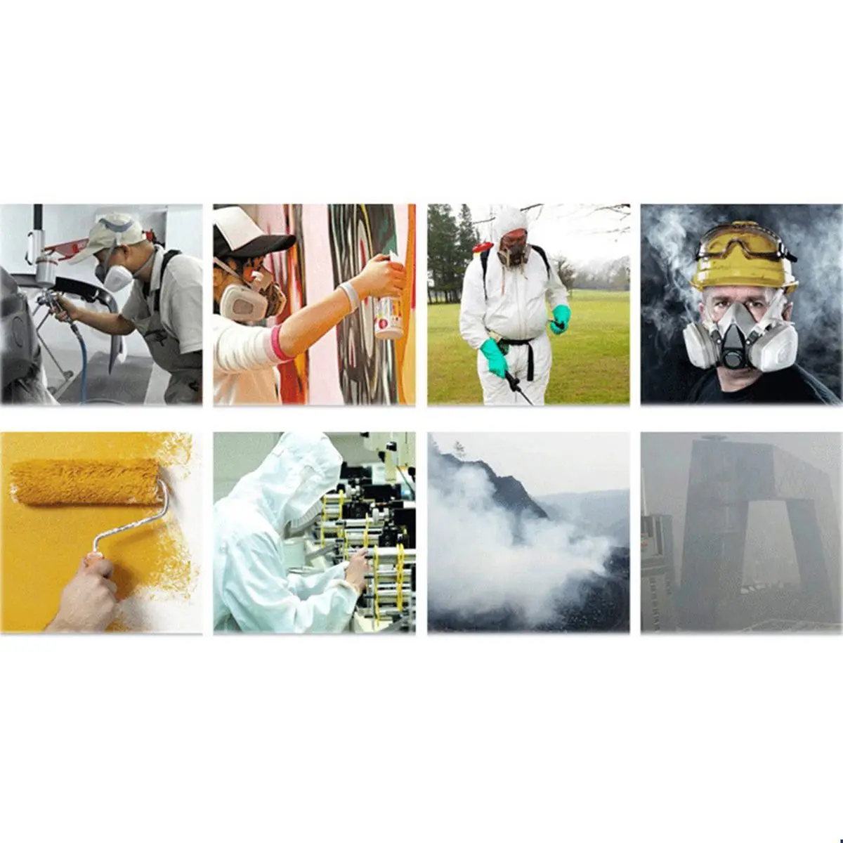

7502 Respirator Mask Combination Filter Cotton Filter Box Respirator Gas Mask Painting Spraying Respirator Safety Face Mask