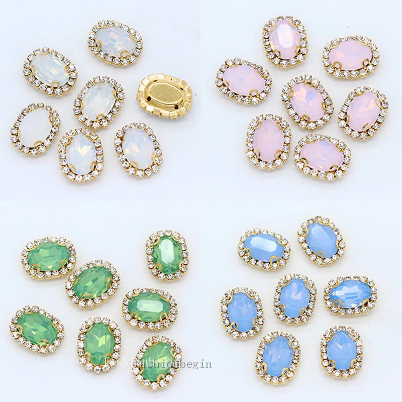 Овальные розовые синие зеленые белые опаловые пуговицы с плоской задней