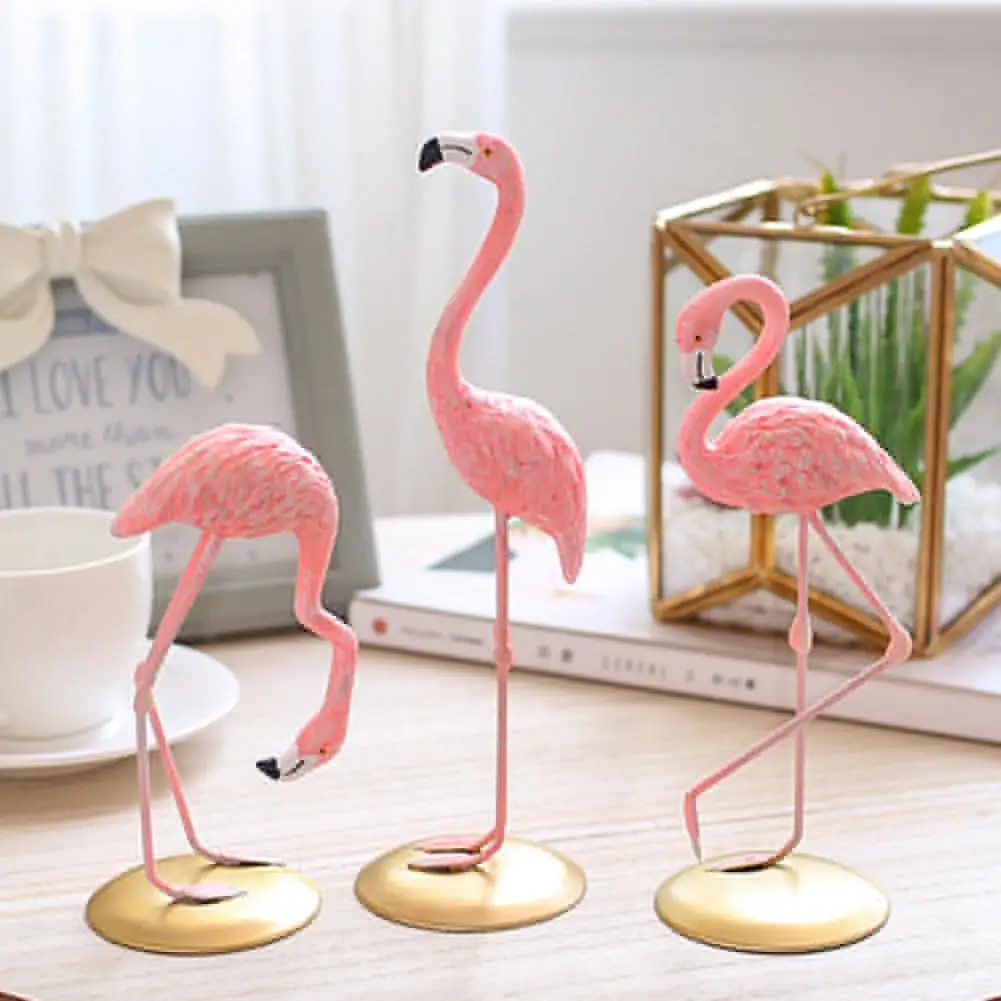Розовый Kawaii Фламинго в форме милых животных декоративные украшения из смолы
