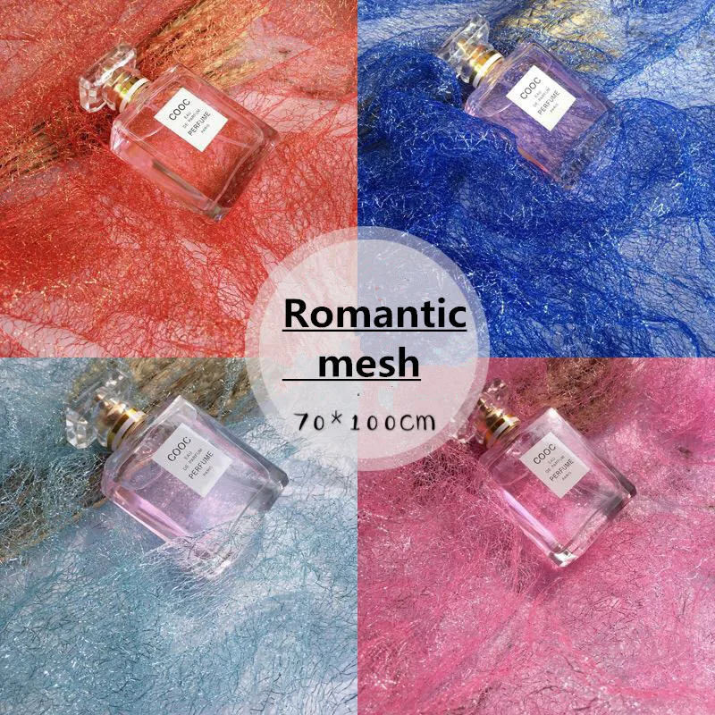 100 см/лот ширина 70 см Горячая Ins Золотая проволока тюль для фото фона DIY органза