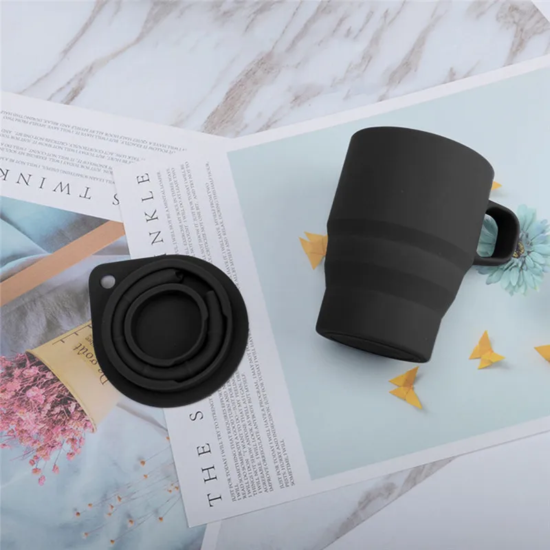 Складная Силиконовая телескопическая чашка для путешествий складной инструмент