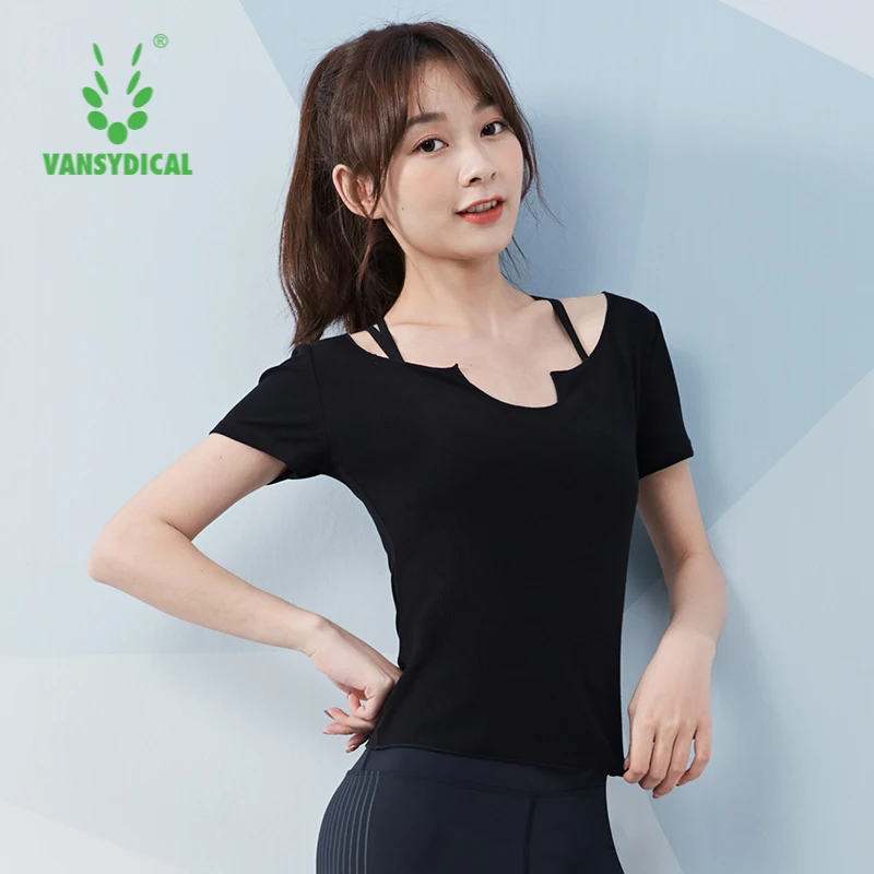 

Running Shirt Women Light Weight Sexy U-neck Yoga Top Acitve Sportswear for Women Gym Clothing Workout Fitness Shirt Women