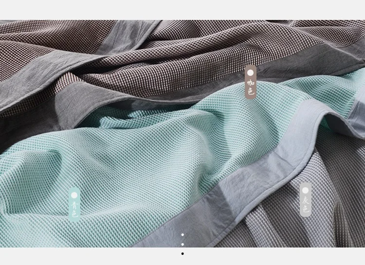 Серый коричневый Вафельное полотенце Марлевое муслиновое одеяло покрывало