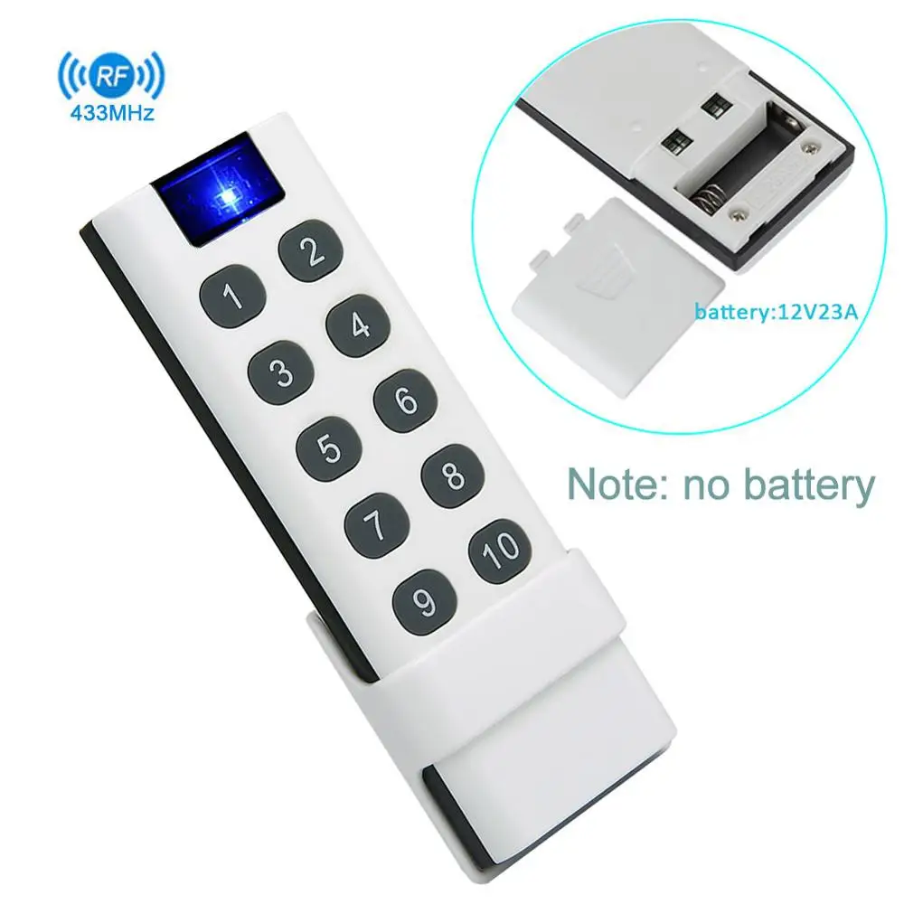 

Универсальный беспроводной пульт дистанционного управления 200 м 433 МГц, кнопки 1/2/4/6/8/10, настенный, может управлять дистанционным приемником ktnkg.